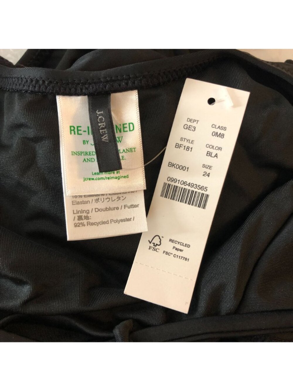 J Crew O-Ring V-Neck One-Piece Swimsuit High-Cut Leg Black Low-Rise Back 24 - Picture 4 of 5